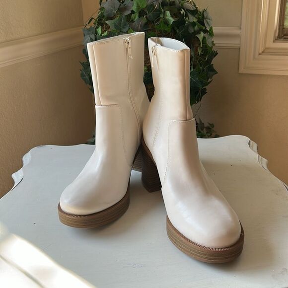 Universal Thread Jenna Platform Boots With Memory Foam Insole Off White Sz 11 - Picture 10 of 12